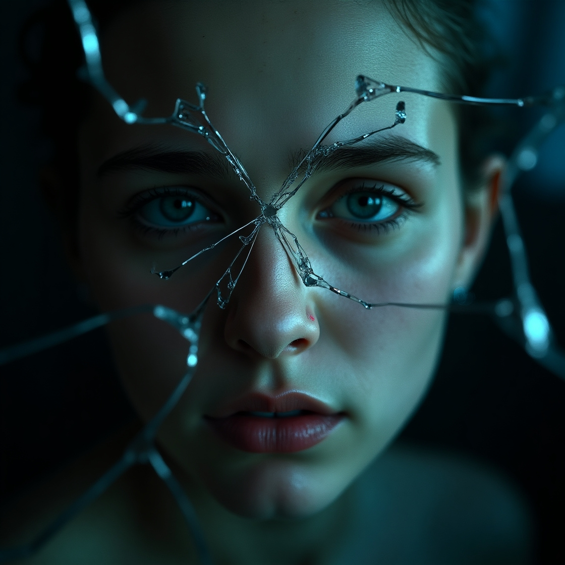 Abstract Digital Art Collection- A fractured mirror reflecting different versions of a face - 1120 x 1120