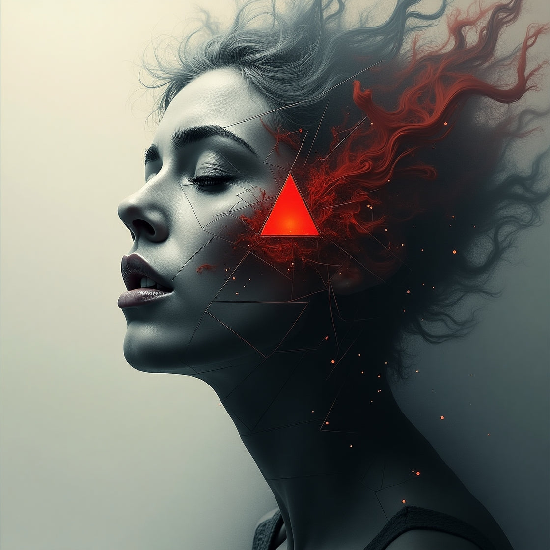 Abstract Digital Art Collection - Geometric Storms, Melting Selves & Fractured Reflections - 1120 x 1120