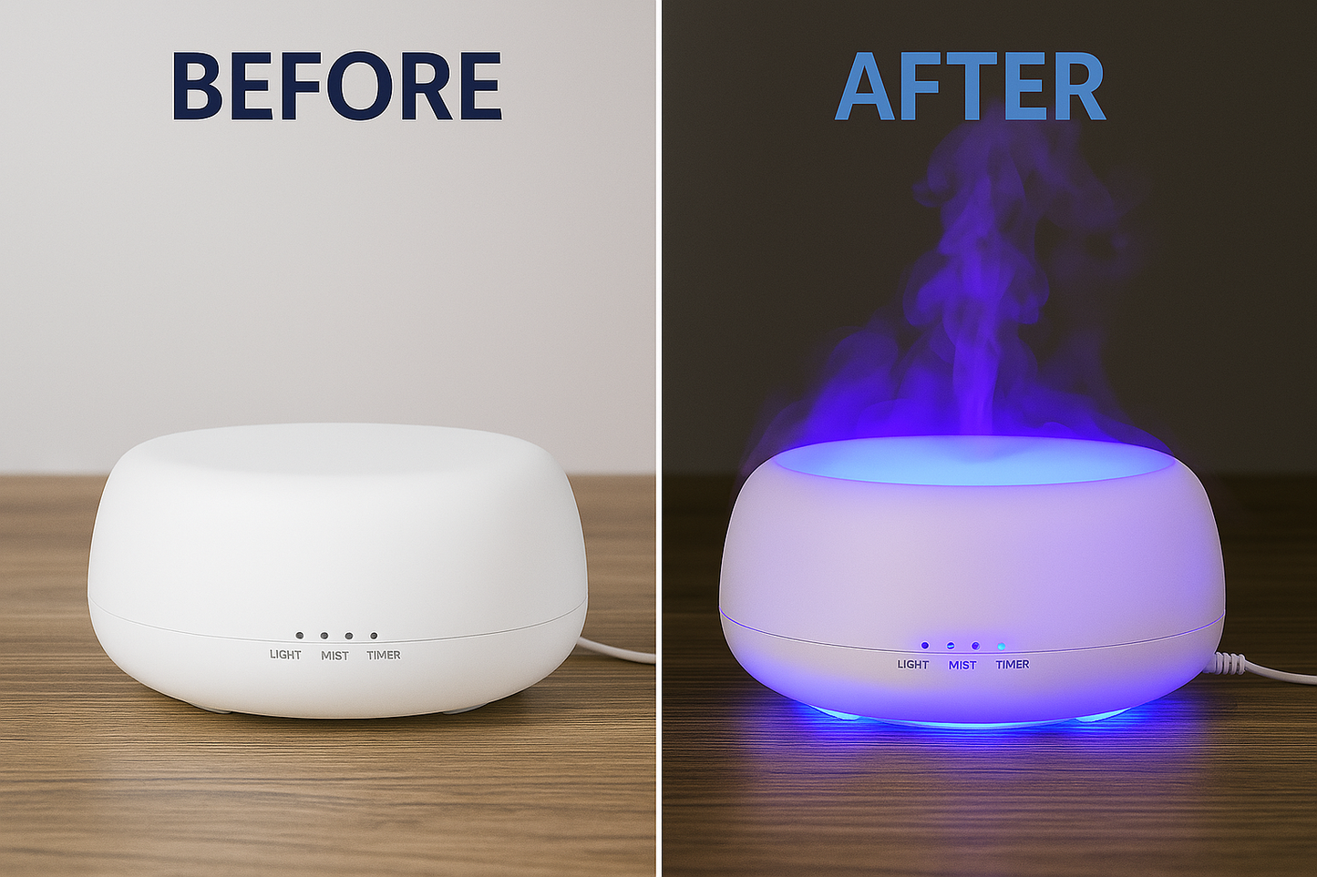 HOMEFISH Aroma Diffuser 500ml Ultrasonic Air Humidifier Colorful Light Fragrance Diffuser Essential Oil Diffuser For Home