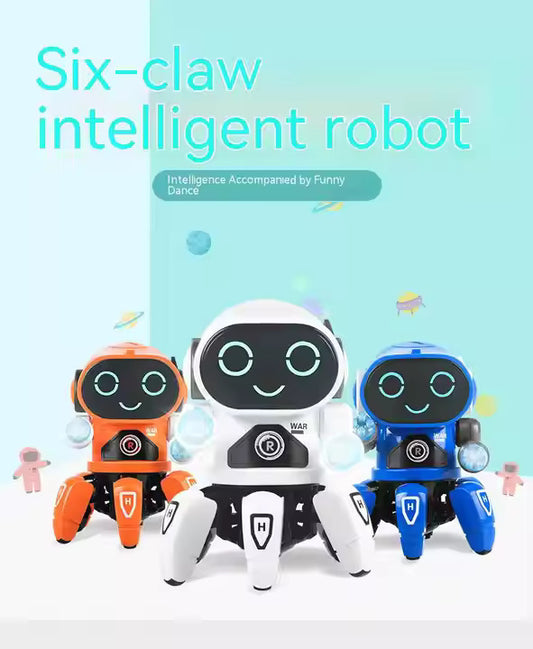 Smart Six-Claw Electric Robot Toy | Colorful Light and Sound Musical Model | 2 years and above | Early Baby Child Educational Toy